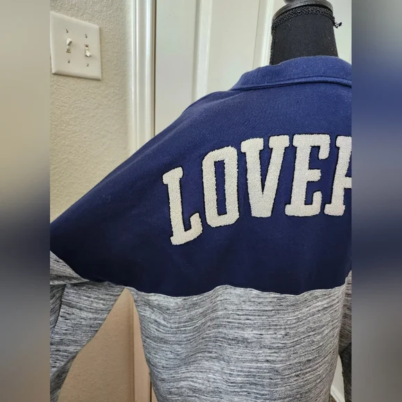 VS Pink Navy and Heatger Gray Quarter Zip Sweatshirt XL - Picture 6 of 14